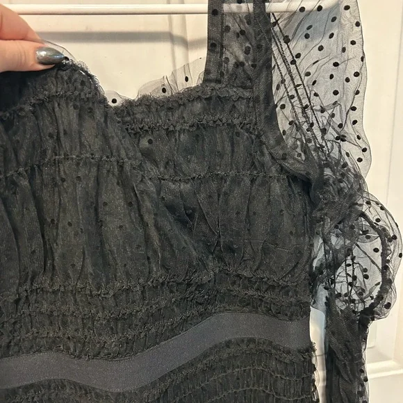 Elegant Black Lace Mesh VENUS Dress - Picture 3 of 6